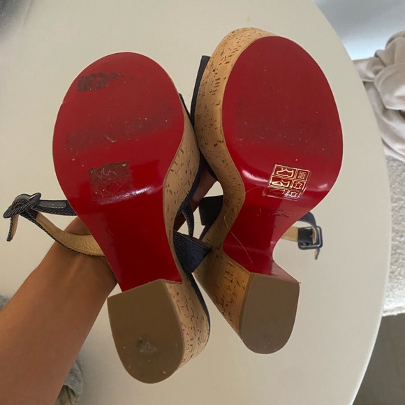 Christian Louboutin Super Dombasale 160 MM Denim Platform Heels - Picture 2 of 5